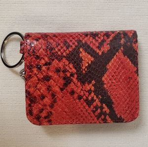 Brighton Red Snakeskin Wallet
